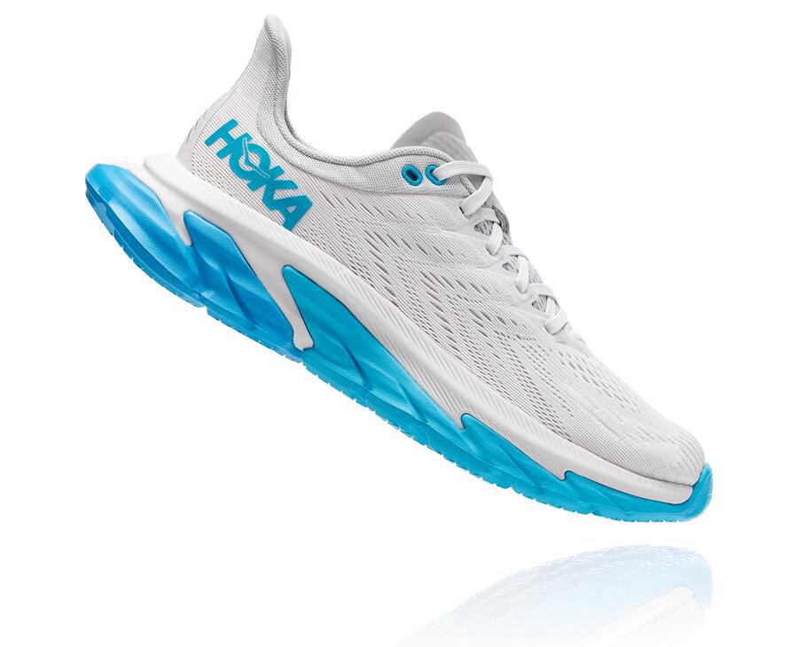 Tenis Hoka One One Feminino Branco/Azuis - Clifton Edge - 865-KWIXZP